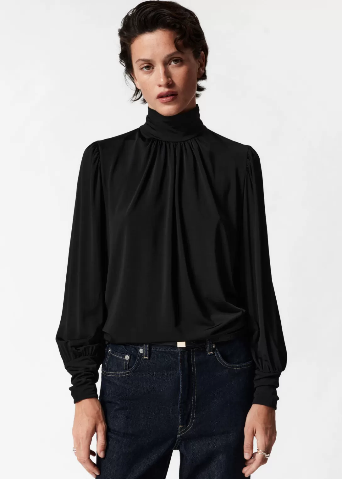 & Other Stories Blouse à Col Montant Discount