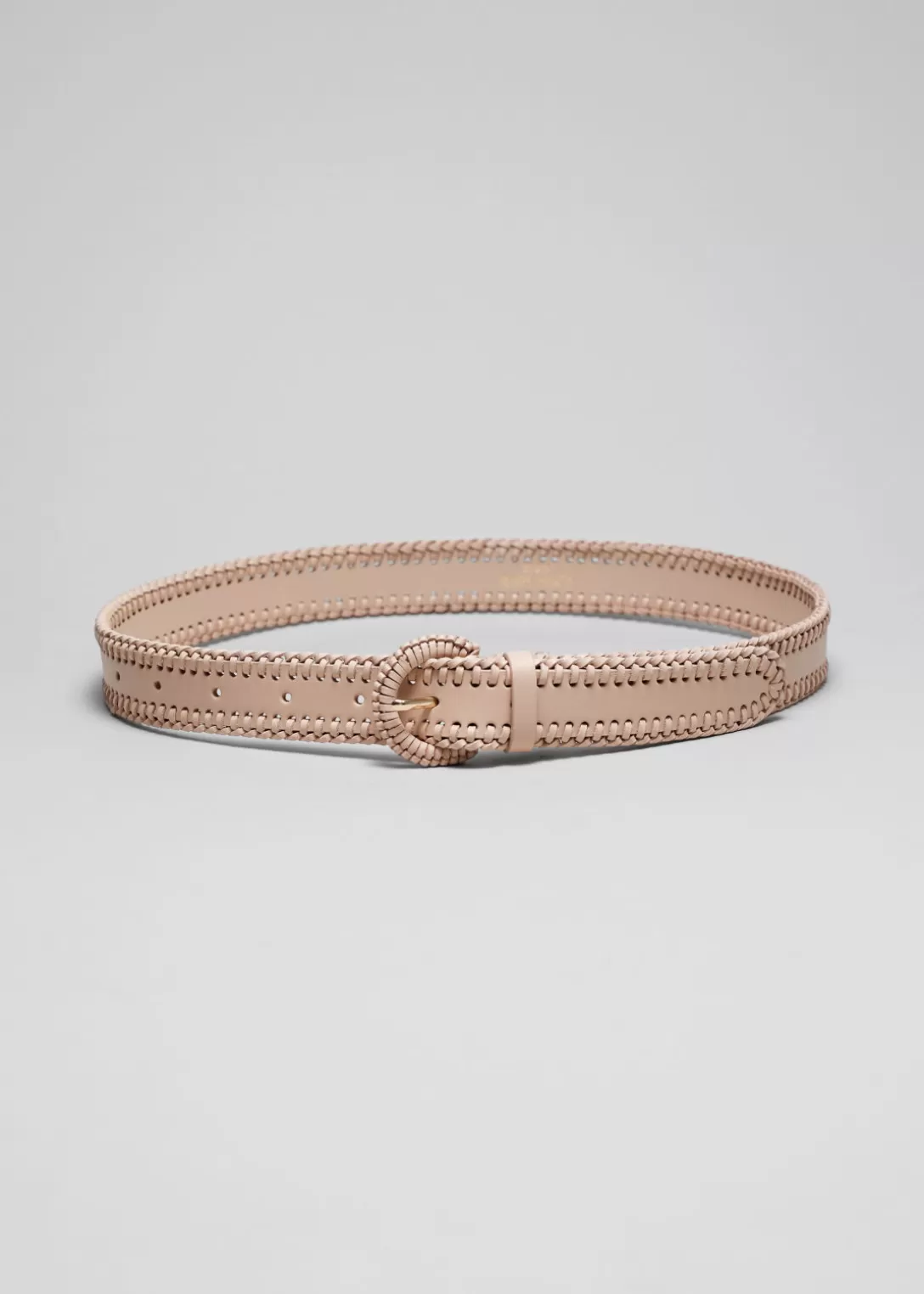 & Other Stories Ceinture En Cuir Tressé Beige Outlet