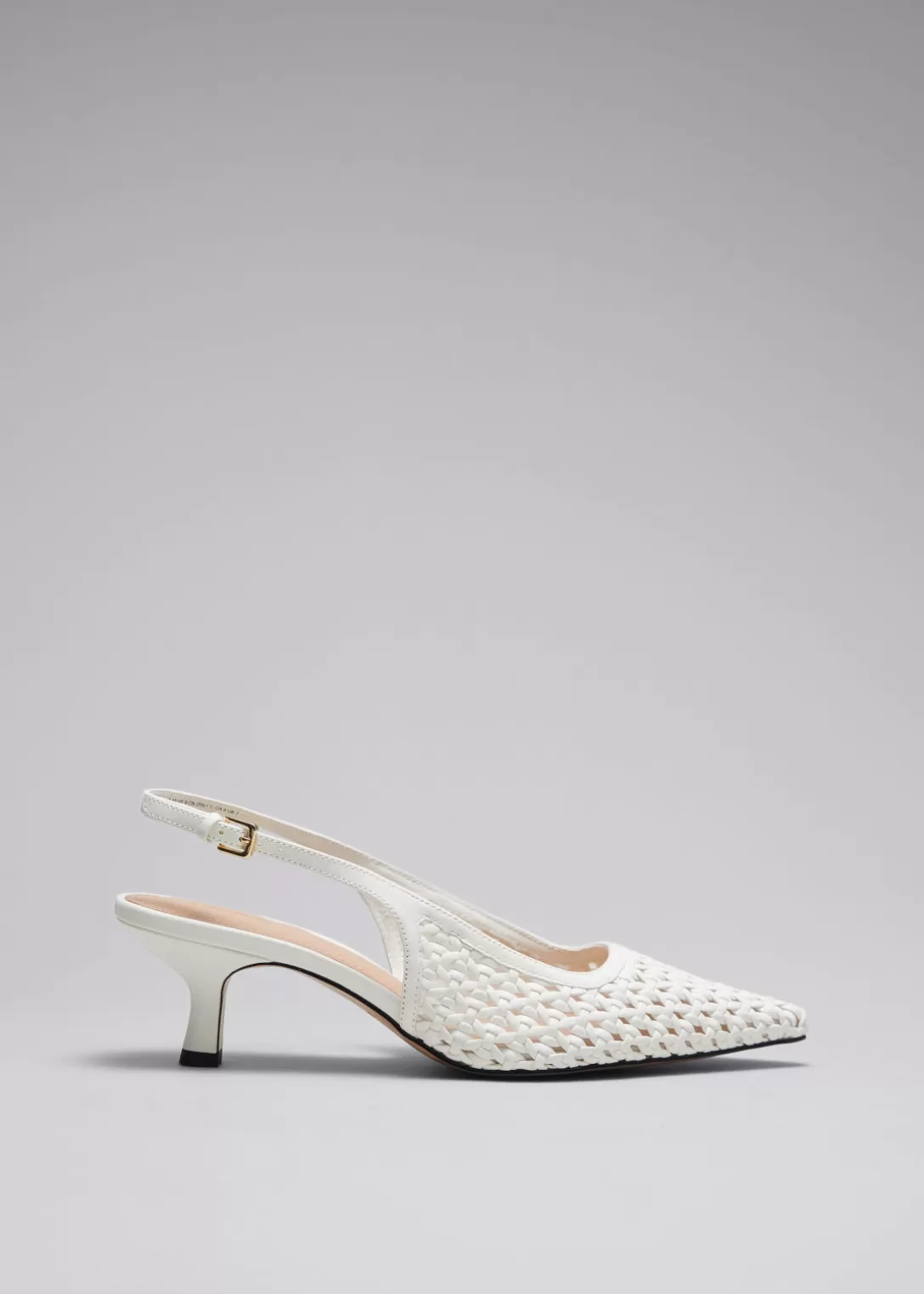 & Other Stories Escarpins En Cuir Tressé Blanc Cheap