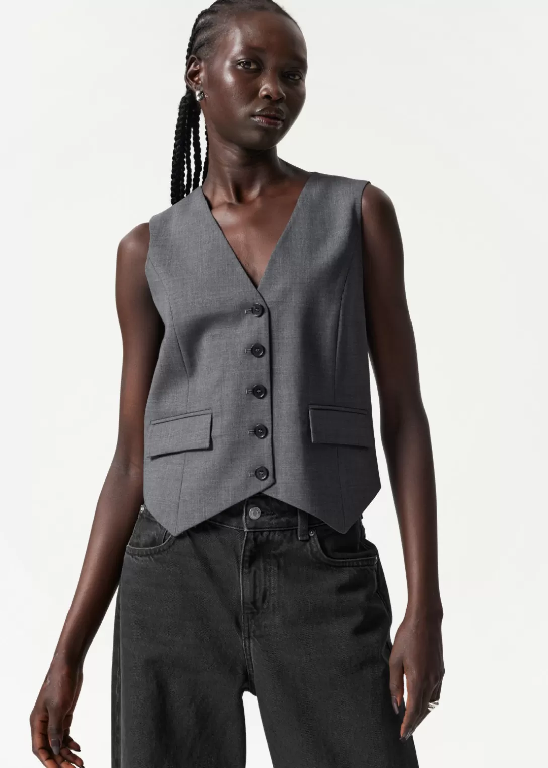 & Other Stories Gilet Habillé En Laine Gris Outlet