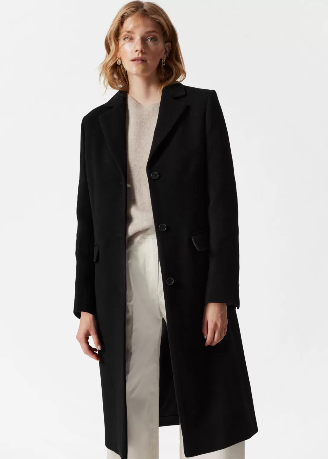 & Other Stories Manteau à Boutonnage Simple En Laine Discount