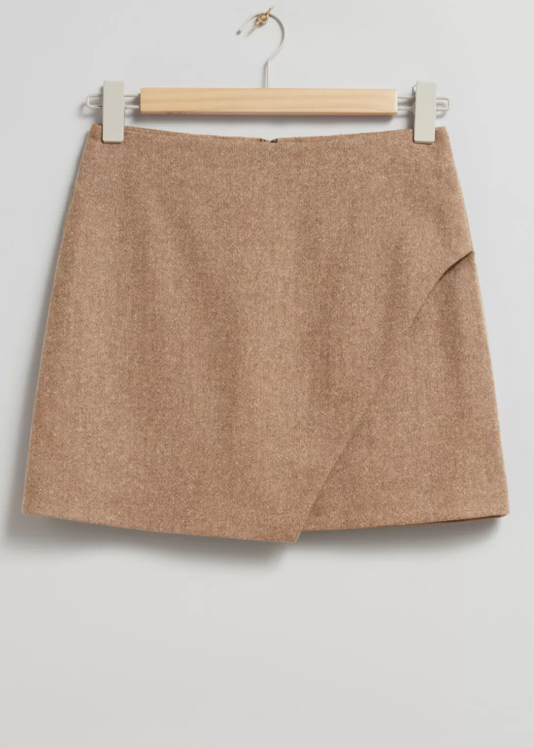 & Other Stories Mini-jupe Asymétrique En Tweed Tweed beige Discount