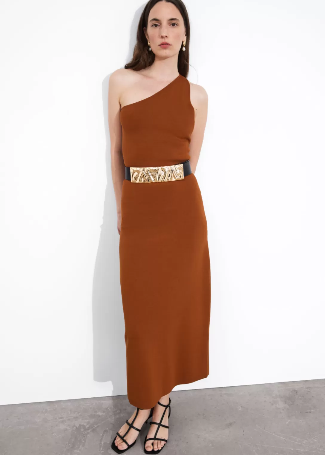 & Other Stories Robe Midi Asymétrique Marron Online