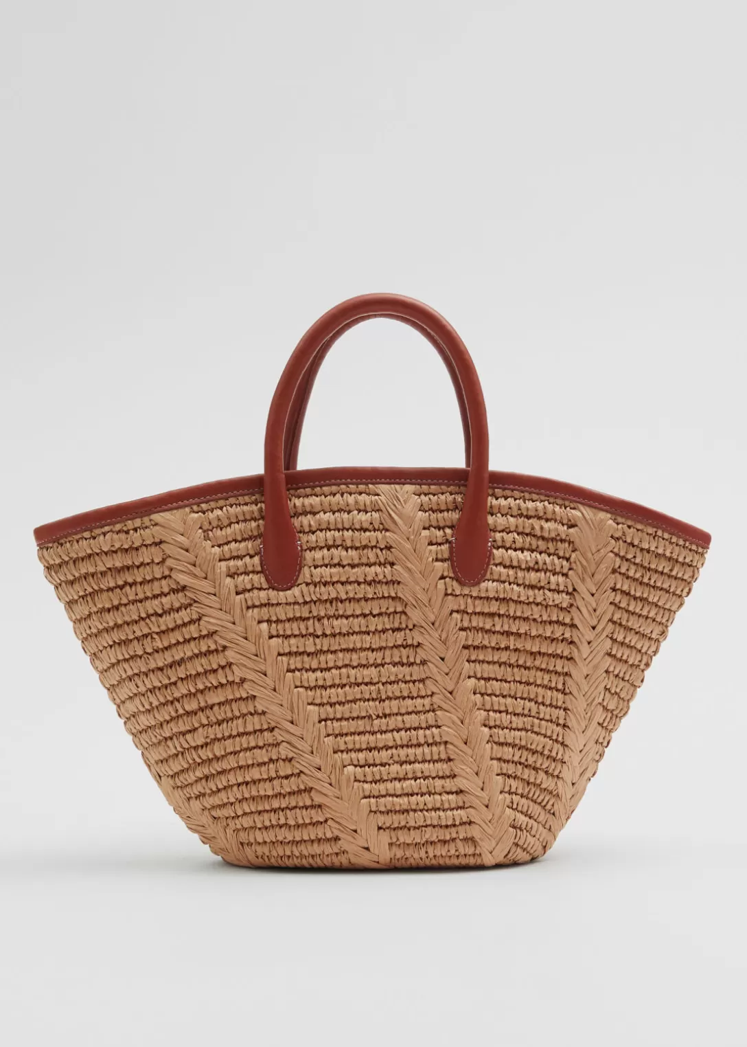 & Other Stories Sac Fourre-tout En Paille à Bordures En Cuir Beige Clearance