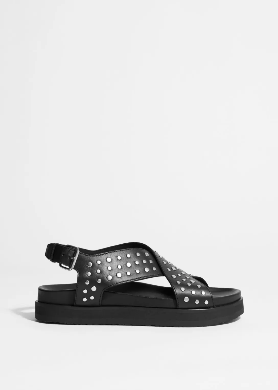 & Other Stories Sandales Cloutées En Cuir Noir Flash Sale