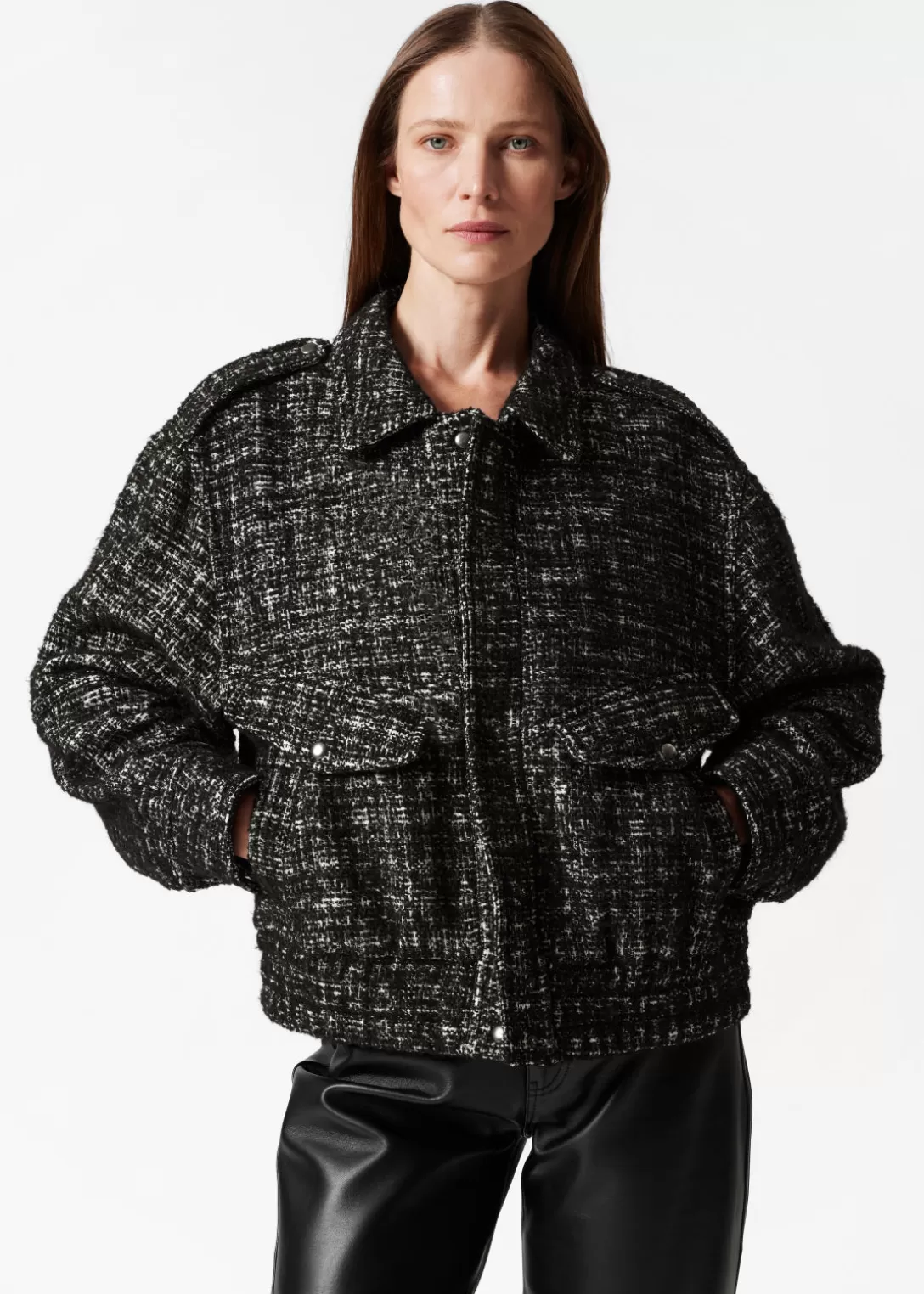 & Other Stories Veste En Tweed Tweed noir Cheap